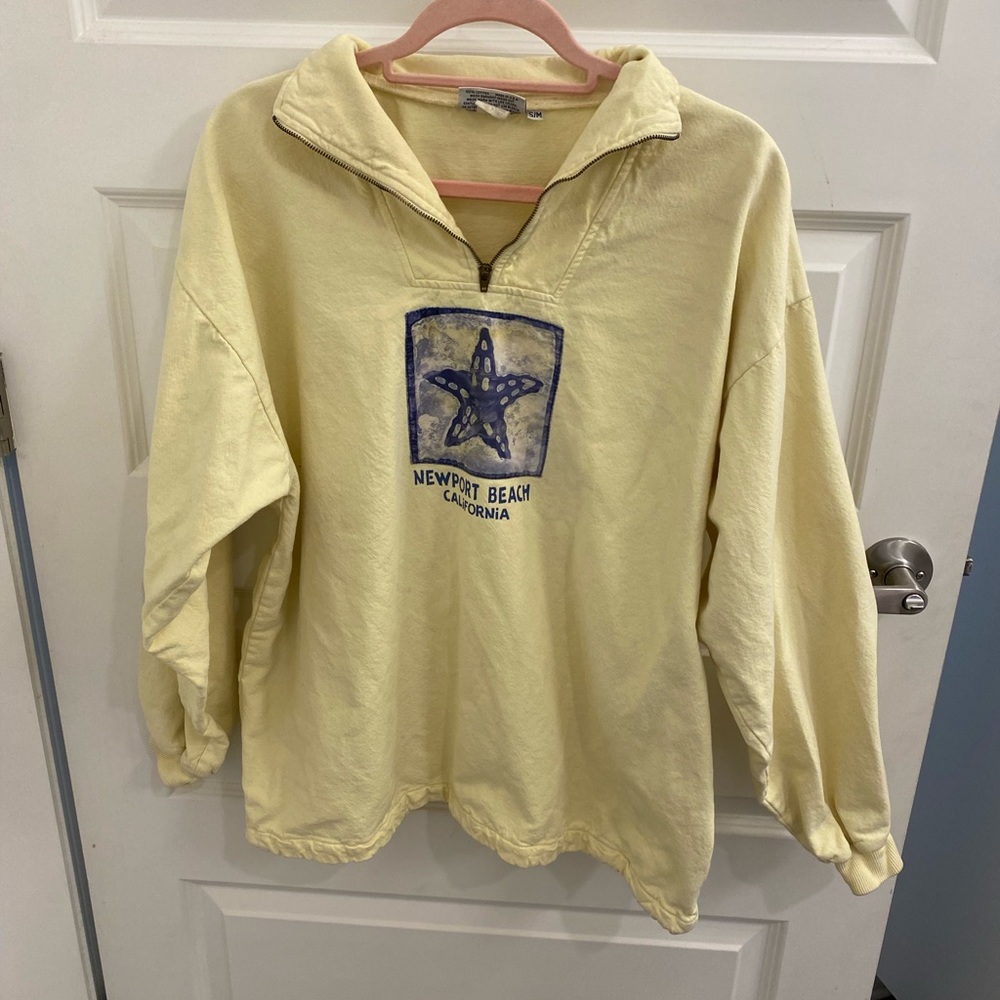Vintage 80s Newport Beach California Canvas Pullover